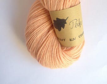Peach - Skein of baby alpaca hand dyed