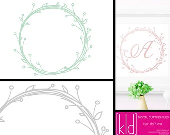 Floral Wreath svg - Wreath svg - Flower Wreath svg - Border svg - Frame svg - Monogram Border svg