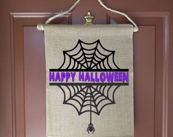 SpiderWeb, Halloween Door Decorations, Halloween Door Decor, Halloween sign, Personalized Door Sign, Spider Web, Front Door Decor, Halloween