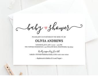 Baby Shower Invitation Template, Printable Neutral Baby Shower Invite, Rustic Kraft Paper, Boy or Girl, Instant Download, Editable #015BS