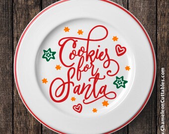 Cookies for Santa SVG file, svg, cut, file, design for plate, gift tag, vector, winter, holidays, cookies, Santa, clipart, files, design