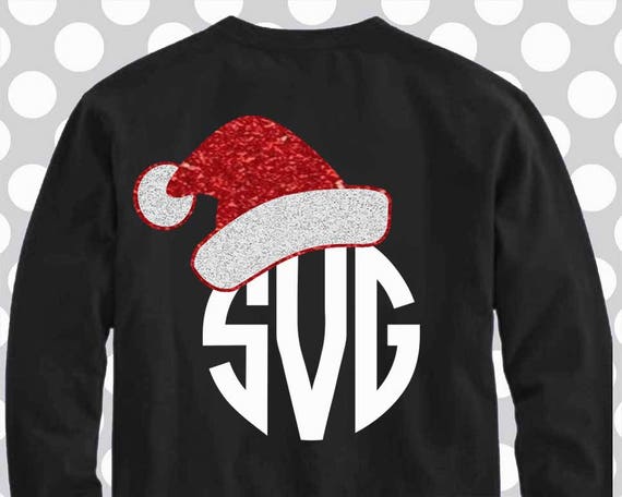 Download Santa hat christmas svg Santa hat monogram svg SVG DXF