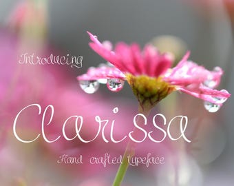 Clarissa font, hand written font, script font, hand drawn typeface, hand sketched font, Commercial Download, TTF, OTF