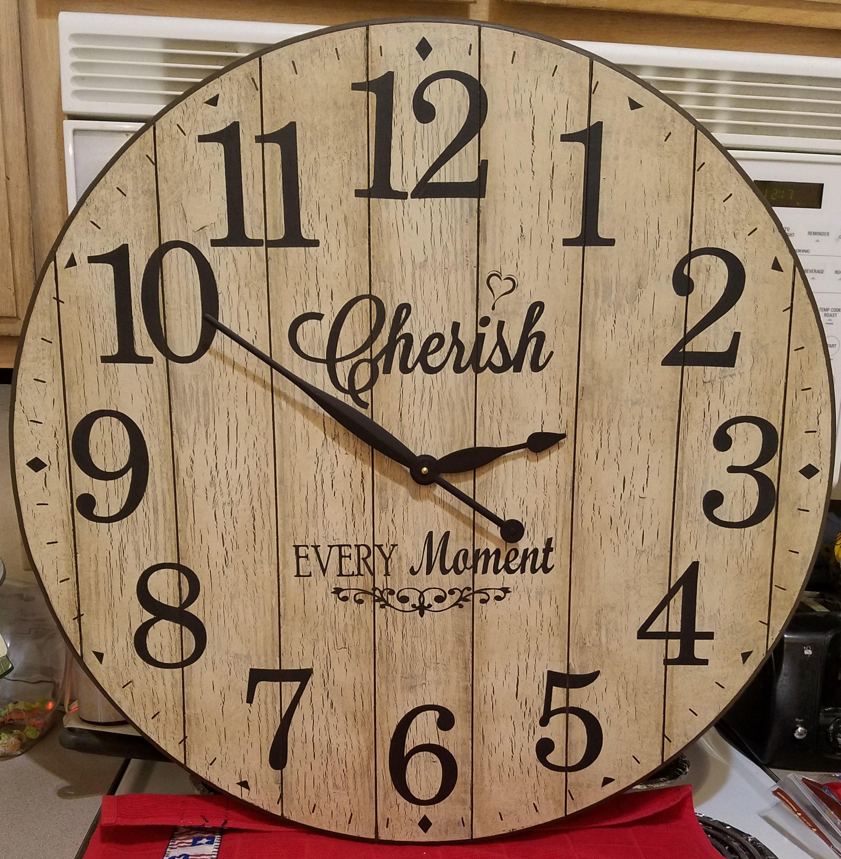 30 Inch Antique Shiplap Look Clock