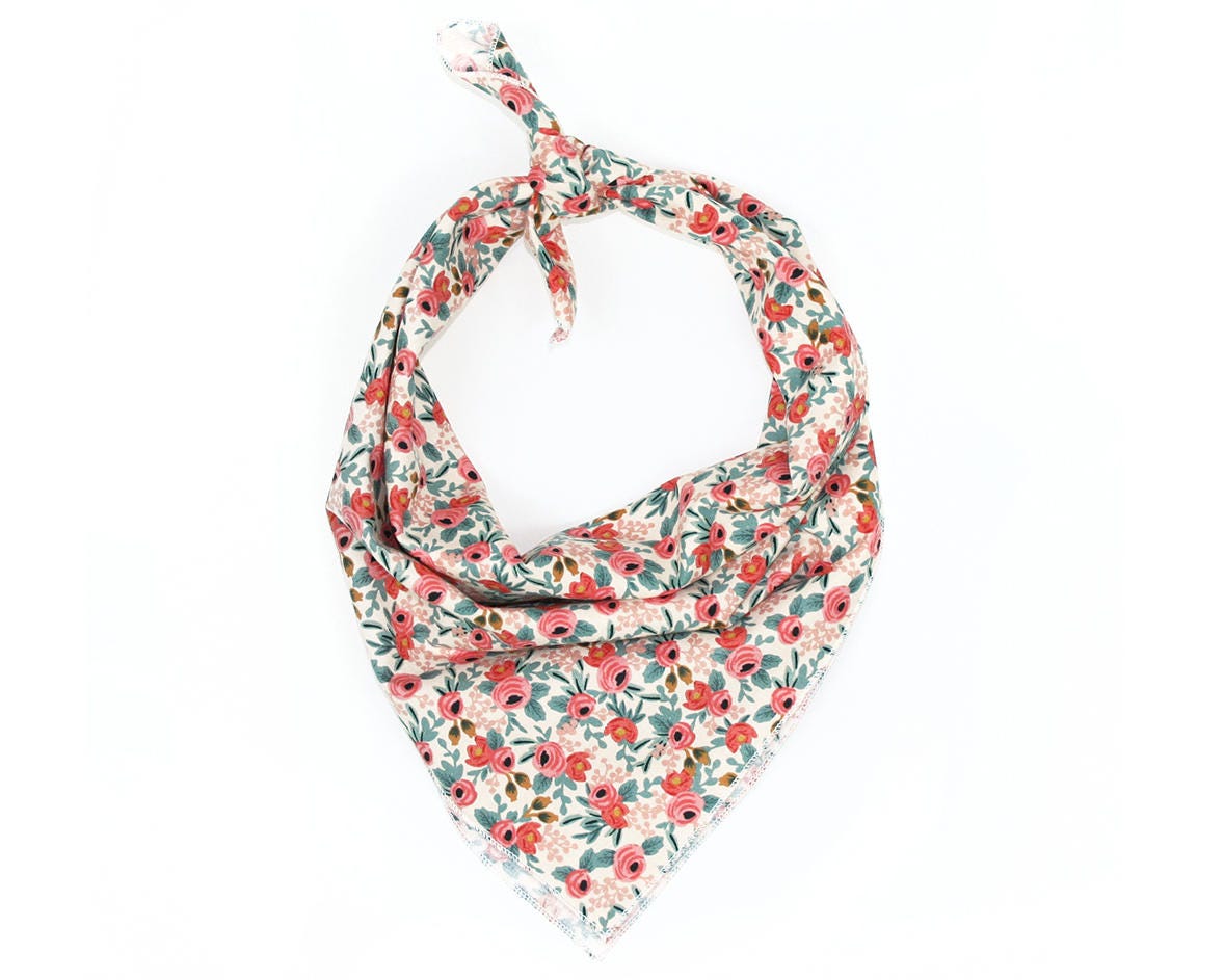 SALE Pink Flower Pattern Bandana // Scarf // Wrap // Headband