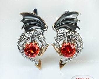 FANTASY gift for her Dragon earrings inspired by GAME of THRONES sterling silver Drachen Ohrringe draak oorbellen pendientes dragón