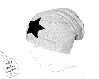 Sewing patterns and tutorials - slouchy beanie pattern PDF, sewing patterns todler, kids sewing patterns