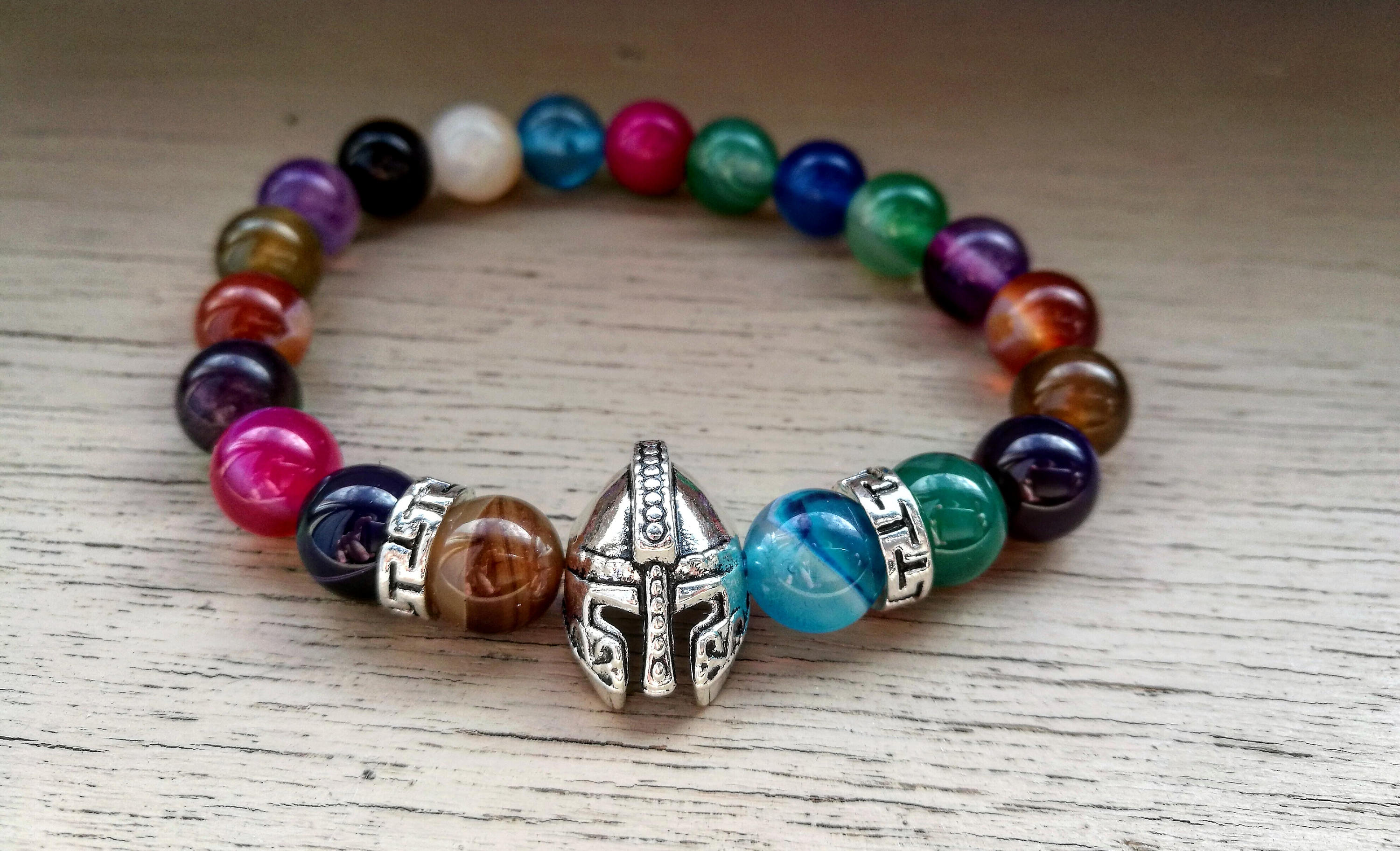 Mens viking bracelet Multi beaded bracelet Gladiator