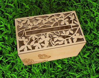 UNIQUE Wedding Money Box . Gift for Wedding. Plywood wedding box for money.