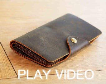 Handmade Real Leather Purse, Brown Leather Purse, Leather Purse, Girlfriend Gift, Wife Gift, Leather Purse, Gifts for Her, Gifts for Mom