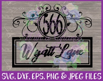 Flourish SVG Mailbox Monogram SVG Address SVG Street Address Svg Mailbox Numbers Svg Monogram Svg Mail Svg Eps Png Dxf Jpg Digital Download