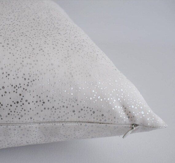 18x18 Solid White Silver Pillow Covers and Euro Sham Covers