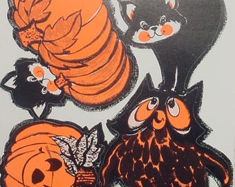 vintage halloween decorations diecut black cats jack o lantern pumpkin owl unpunched sheet retro haunted house - Halloween Vintage Decorations vintage halloween decorations diecut black cats jack o lantern pumpkin owl unpunched sheet retro haunted house - Halloween Vintage Decorations