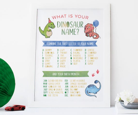 Dinosaur name sign Printable Dinosaur name Games Dinosaur