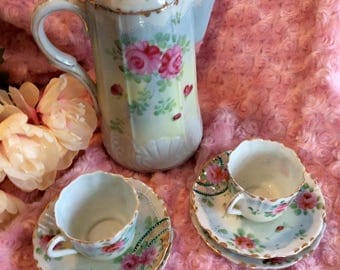 Vintage china chocolate pot set