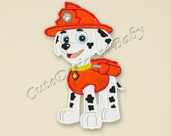 Paw Patrol Marshall applique embroidery design, Paw Patrol Machine Embroidery Designs, Embroidery designs for baby, Instant download #003