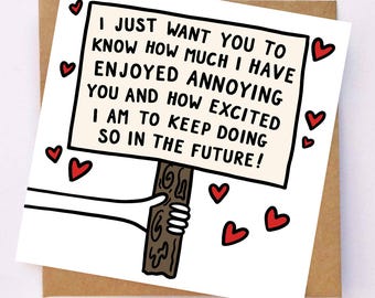 Anniversary Card - Funny Anniversary Card - Funny Boyfriend Card - Funny Girlfriend Card - I Love You Card - Funny Love Card - Wife Card