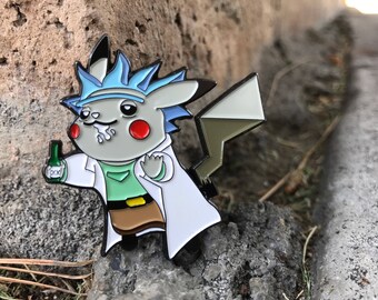 Rickychu Pin, Rick and Morty Pin, Pikachu Pin, Pokemon Pin