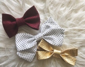 Nylon baby headbands, SEPTEMBER headband SET, Baby Headbands, Baby Girl Headbands, Small Bows, Baby Bows, Newborn Headbands, Baby Hair Bows
