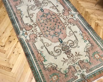 Turkish rug,Oushak rug.vintage rug,Medallion rug,hallway rug,Anatolian rug,Floor rug,old rug,lovely colour rug,summer rug,3,6x6,9ft,present