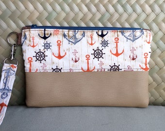 JeNoelle Anchors Away Wristlet Clutch