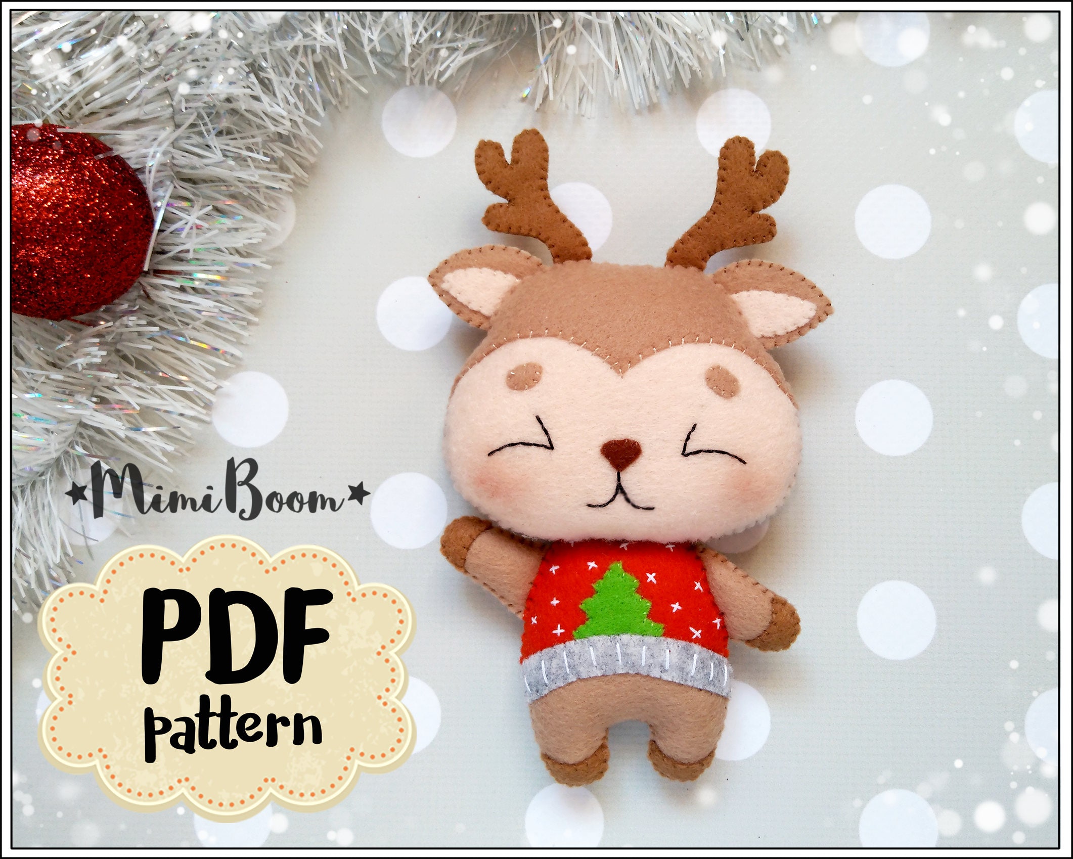 christmas-pattern-felt-rudolph-ornament-felt-pattern-reindeer