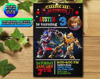 Transformers, Transformers Birthday, Transformers Invitation, Transformers Party, Transformers Birthday Invitation, Transformers Invite