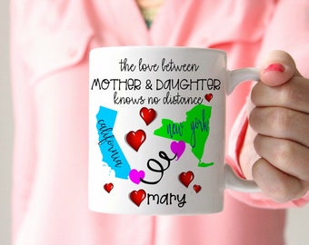 Long Distance Mug State Mug Deployment Gift Long Distance Gift Mothers Day Gift Fathers Day Gift Leaving for College Bound Gift Missing you