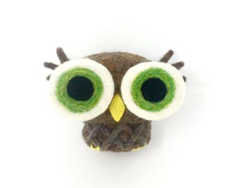 Needle Felted Big Eyes Owl