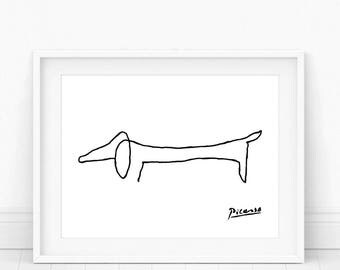 Pablo Picasso Sketch - Pablo Picasso, Picasso Print, Picasso Dog Print, Picasso Sketch, Picasso Animal Print, Picasso Dog, Picasso Drawing