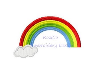 Rainbow Embroidery Design - Summer embroidery pattern - Cloud embroidery digital designs - Machine embroidery INSTANT DOWNLOAD file