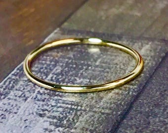 BIG SALE 14k 10k Solid Gold Thin Ring - Gold Midi Rings - Gold Stacking rings - gold Pinky Rings - Gold Thin bands - Gold Rings For Women