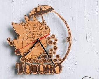 Totoro art Clock studio ghibli poster wall clock totoro poster totoro birthdaygift totoro nursery decor totoro cosplay