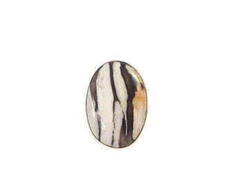 Byzance - handmade peanut jasper and sterling silver ring. Free UK delivery.