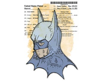 T-Shirt: BATMAN - Mask of the Bat / retro inspired by LazyCarrot / gothic steampunk boho - birthday christmas gifts Costume Patent Superhero