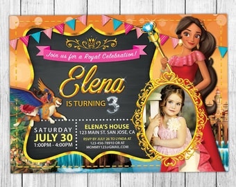 Elena of Avalor Invitation, Elena of Avalor Birthday, Elena of Avalor Invite, Elena of Avalor Party, Printables, FREE 4x6 Thank You Card