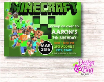 Minecraft Birthday Invite