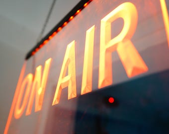 funny toilet sign, on air sign, funny bathroom sign, red LED on air, bar toilet sign, crazy house decor, radio station decor, bathroom decor