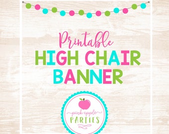 Printable High Chair Banner Little Man Party Collection