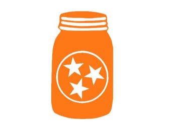 Tri Star Tennessee Mason Jar - Digital File - SVG Cut File - Silhouette