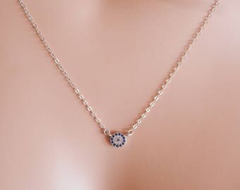 evil eye necklace evil eye jewelry gold evil eye pendant gold eye necklace 14k gold evil eye dainty birthday gift for friend gift for her