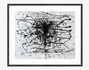 Saturnia pyri - black ink on watercolour paper 50×65cm