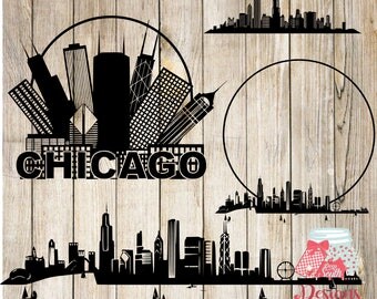 Chicago Bundle -SVG, Silhouette studio and png bundle - 4 design downloads