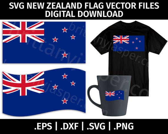Download New Zealand Flag Clip Art SVG Vector Cutting Files for