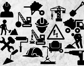 Construction /Engineering svg, cut files, Construction Toorl Clipart, Png & EPS vectors, Construction Scrapbook Signs, industrial cut files