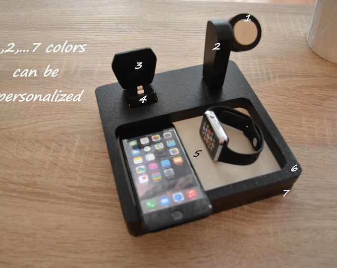 iphone apple watch stand docking station gift iDOQQ Ultimate 2 oak black, iphone 5 6 7 8, 16 color