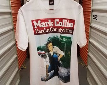 RARE Vintage 90's Mark Collie "Hardin County Line" Album T-Shirt By Screen Stars Best. Men's Size Large.