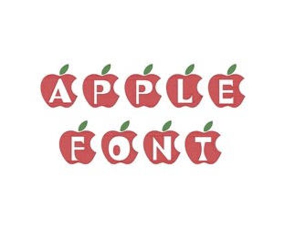 Apple Font Letters Machine Embroidery Font Embroidery