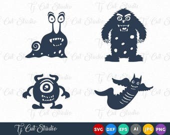 Monsters SVG, Funny monsters, halloween svg, Svg Files for Silhouette Cameo or Cricut