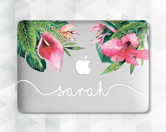 Macbook Floral Case Macbook Hard Case Macbook Pro Case Monogram Custom Laptop Case Laptop Decal Macbook Skin Clear Floral Case Clear Case